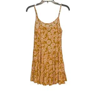 Wild Fable Yellow and Orange Floral Rayon Spaghetti Strap Sundress Size Small, R